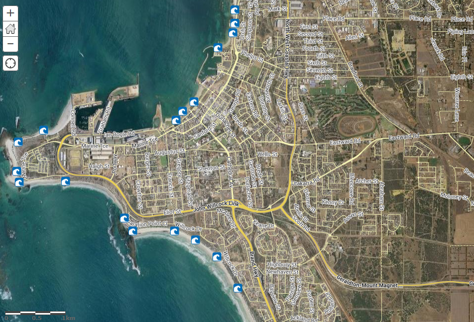 Screen-shot from the photo gallery showing monitoring sites.