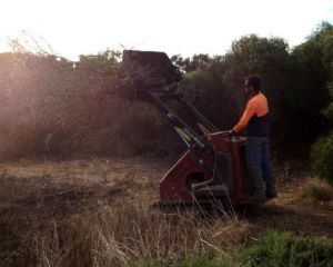 The Ditch-witch machinery in action.