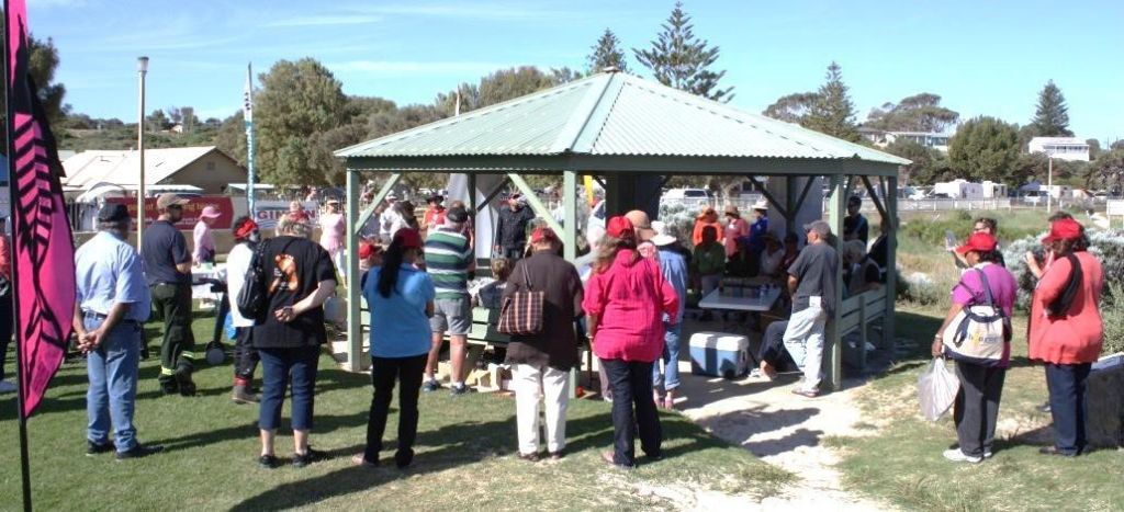 Celebrations at the estuary gazebo
