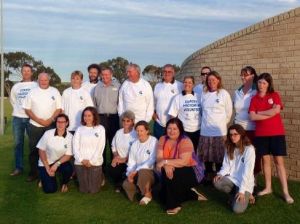 Some of the volunteers helping to officially launch the Photomon app in Jurien Bay