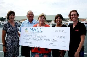 Left to right: NACC’s Shelley Spriggs, Department of Fisheries Greg Finlay, project drivers Jenny Shaw and Leonie Noble, and Silver Chain’s Amanda Murray