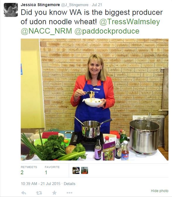 Guests learnt about amazing WA produce, such as wheat used for oodon noodles.