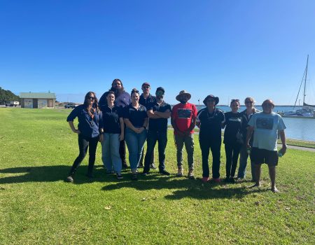 NACC NRM staff wiith the Wattandee Littlewell Aboriginal Corporation team, Port Denison, May 2023