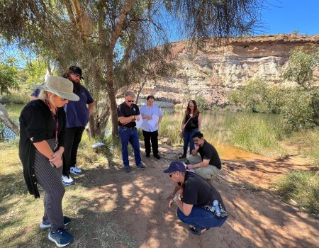 NACC NRM Aboriginal Custodianship team host 'On Country Invitation to Culture' with Youth Justice Services staff, Ellendale Pool, October 2022